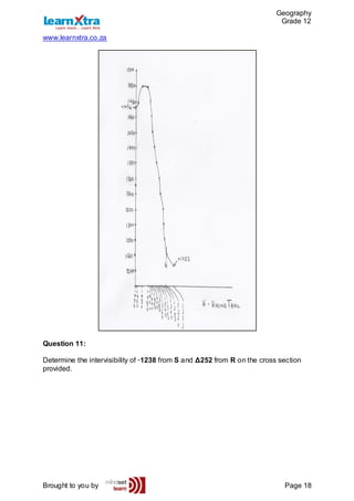 Geography
Grade 12
www.learnxtra.co.za
Brought to you by Page 18
Question 11:
Determine the intervisibility of ·1238 from S and Δ252 from R on the cross section
provided.
 