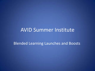 AVID Summer Institute Blended Learning Launches and Boosts 