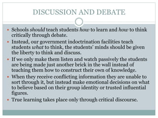 Teaching Strategies to Promote Critical thinking-8611-UNIT 3 | PPTX