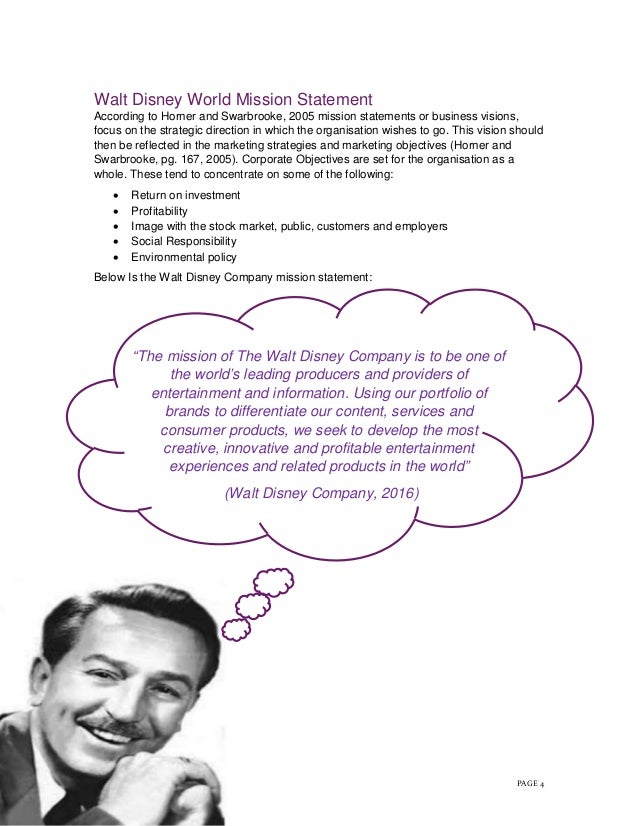 Walt disney mission statement