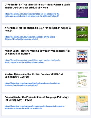 Viva training in ENT preparation for the FRCS ORL HNS 1st ed Edition ...