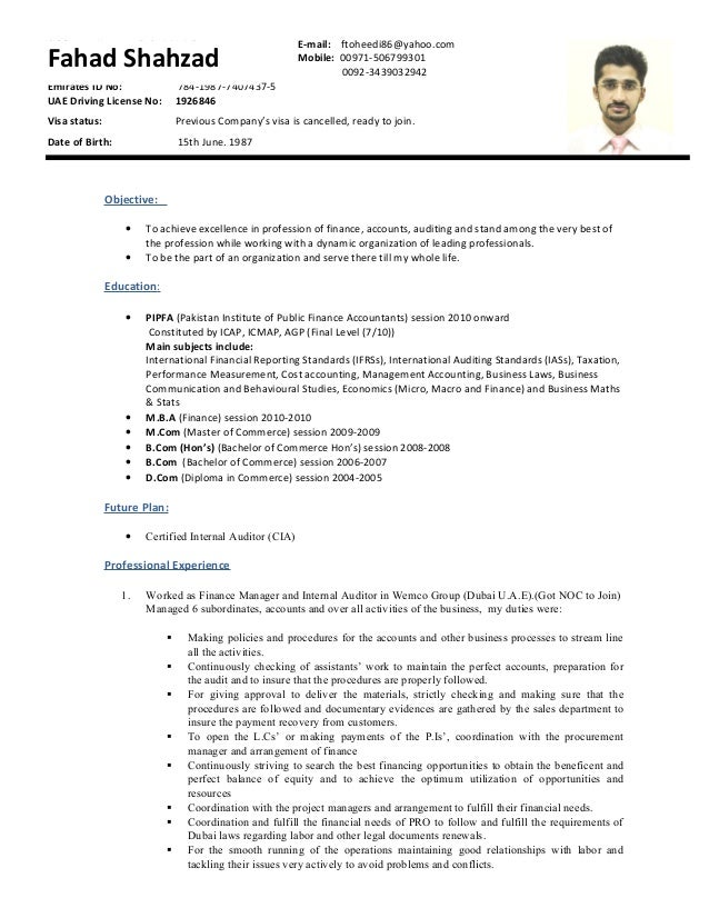 UAE experienced Finance Manager, Auditor,driver,