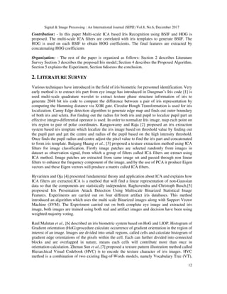 Multi Scale ICA Based IRIS Recognition Using BSIF and HOG | PDF
