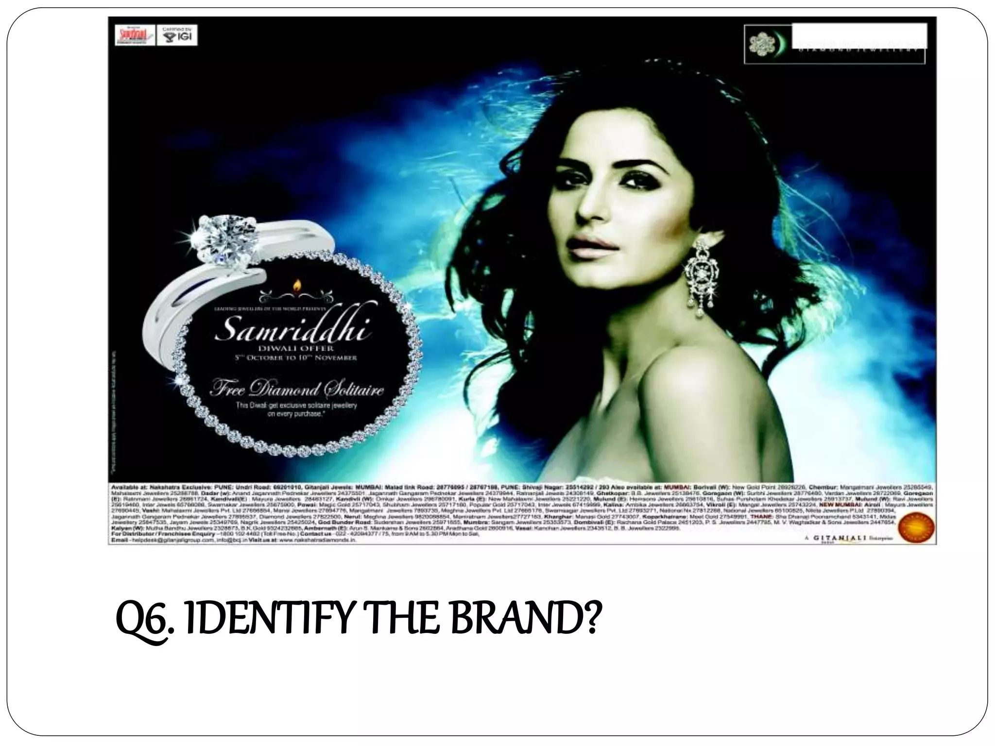 Q6. IDENTIFY THE BRAND?
 
