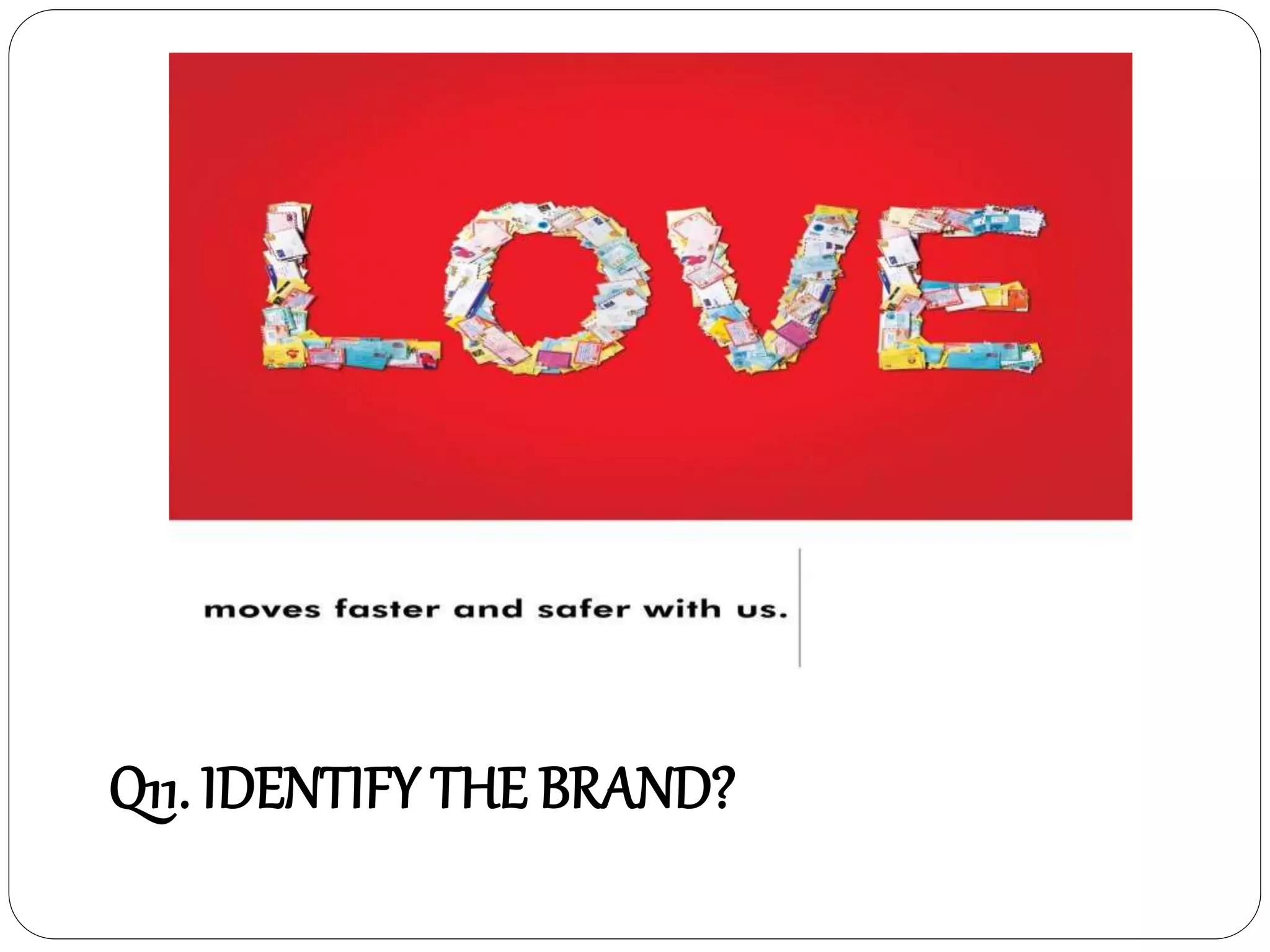 Q11. IDENTIFY THE BRAND?
 