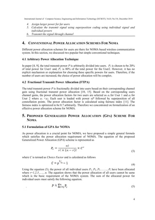 GENERALIZED POWER ALLOCATION (GPA) SCHEME FOR NON-ORTHOGONAL MULTIPLE ...