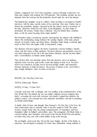 Theatre reviews DOCX