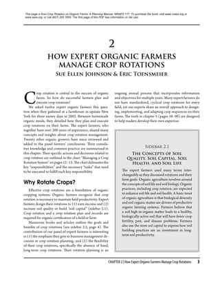 Crop Rotation On Organic Farms A Planning Manual Charles L Mohler | PDF