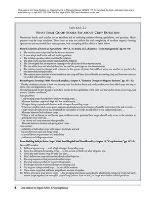 Crop Rotation On Organic Farms A Planning Manual Charles L Mohler | PDF