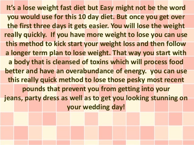 Daily Diet To Lose Weight Quick