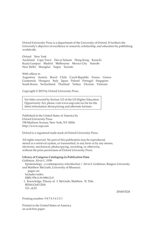 Epistemology A Contemporary Introduction 1st Edition Alvin I. Goldman | PDF