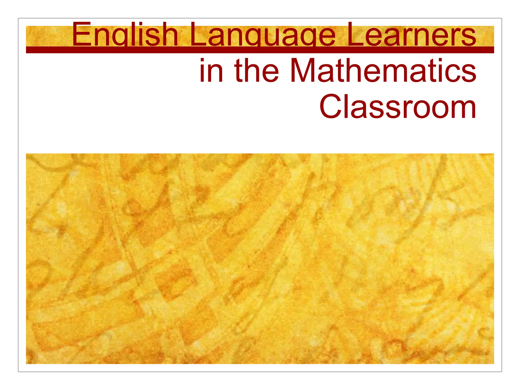 Best Practices In Teaching Math To English Learners PPT Best practices in teaching math to english learners ppt