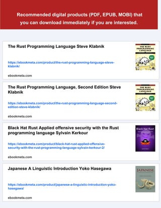 The Rust Programming Language 2nd Edition Steve Klabnik | PDF