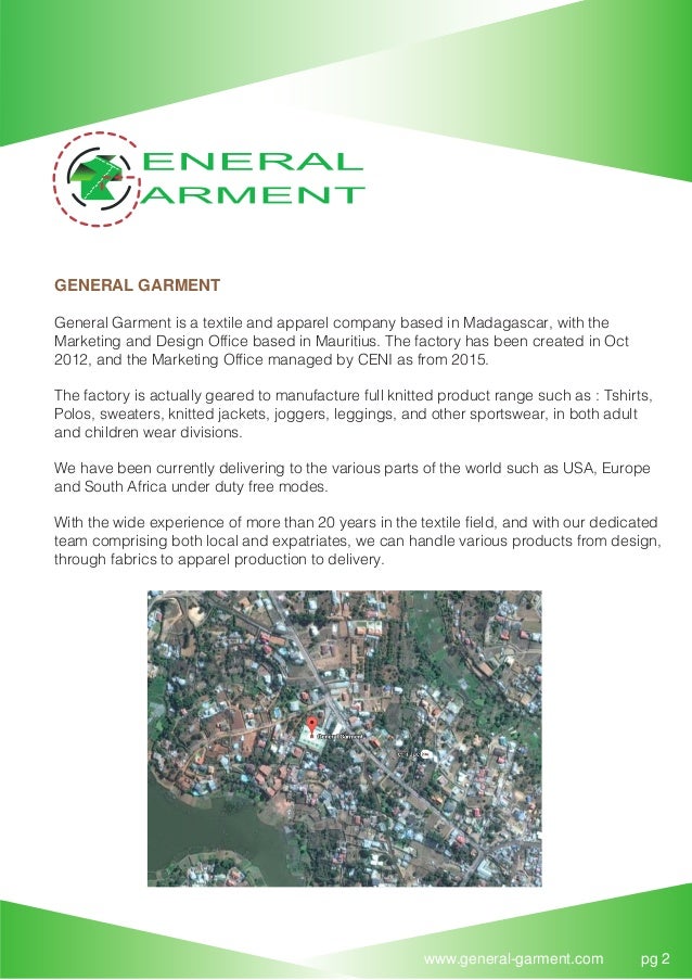 GENERAL GARMENT COMPANY PROFILE 22.11.16