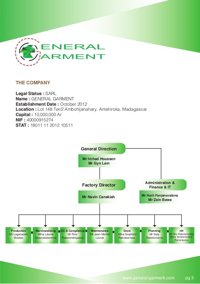 GENERAL GARMENT COMPANY PROFILE 22.11.16