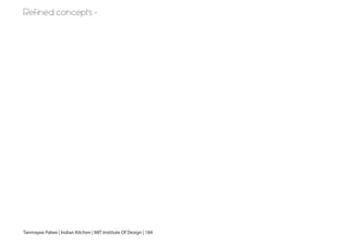 Tanmayee Palwe | Indian Kitchen | MIT Institute Of Design | 184
Refined concepts -
 