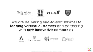 We are delivering end-to-end services to
leading vertical customers and partnering
with new innovative companies.
© 2016 CAMBRIDGE TECHNOLOGY ENTERPRISES, ALL RIGHTS RESERVED
 