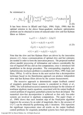 Optimal Control Of Singularly Perturbed Linear Systems And Applications ...