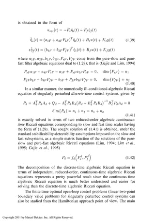 Optimal Control Of Singularly Perturbed Linear Systems And Applications ...