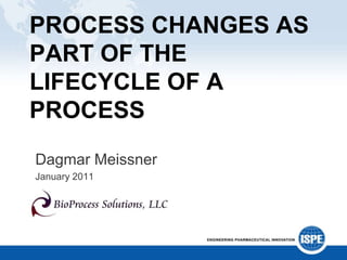 PROCESS CHANGES AS
PART OF THE
LIFECYCLE OF A
PROCESS
Dagmar Meissner
January 2011
 
