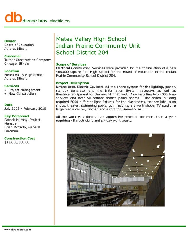 7610 INDIAN PRAIRIE COMMUNITY UNIT SCHOOL DISTRICT 204 Metea Valley