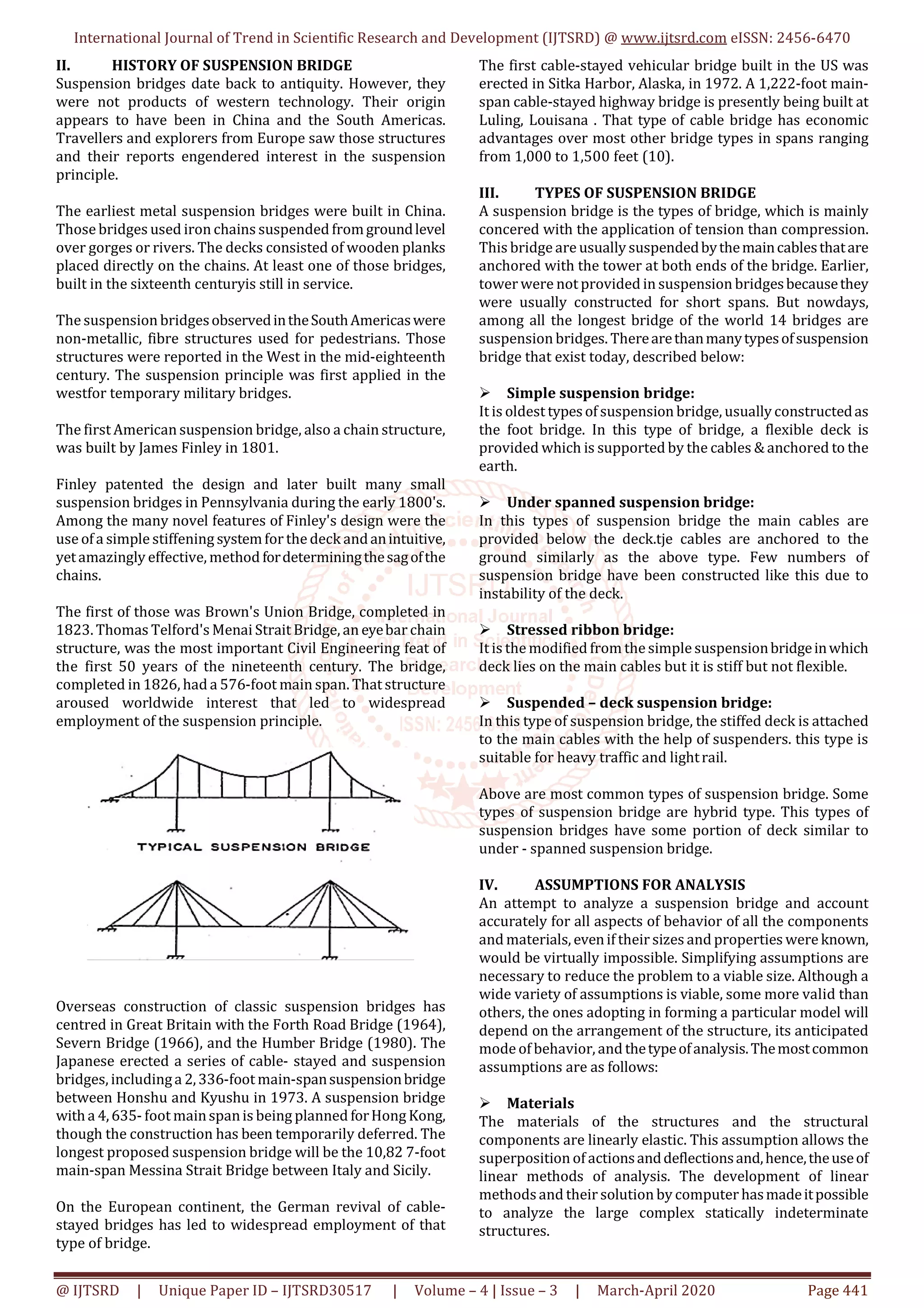 Analysis of Construction Criteria on Suspension Bridge A Perspective ...