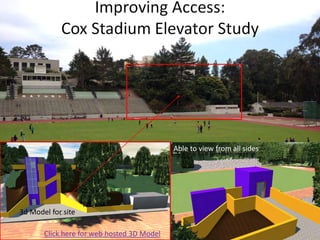 Click here for web hosted 3D Model
Able to view from all sides
3d Model for site
 