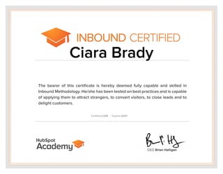 Inbound Marketing Hubspot Certification