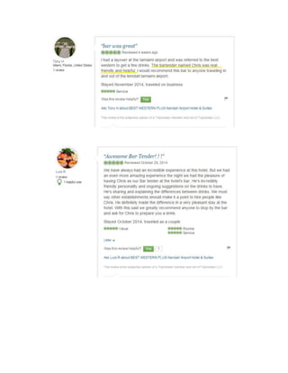 Mentioned Trip Advisor Reviews
