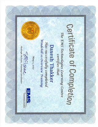 Windchill ver. 10 Overview Training certificate
