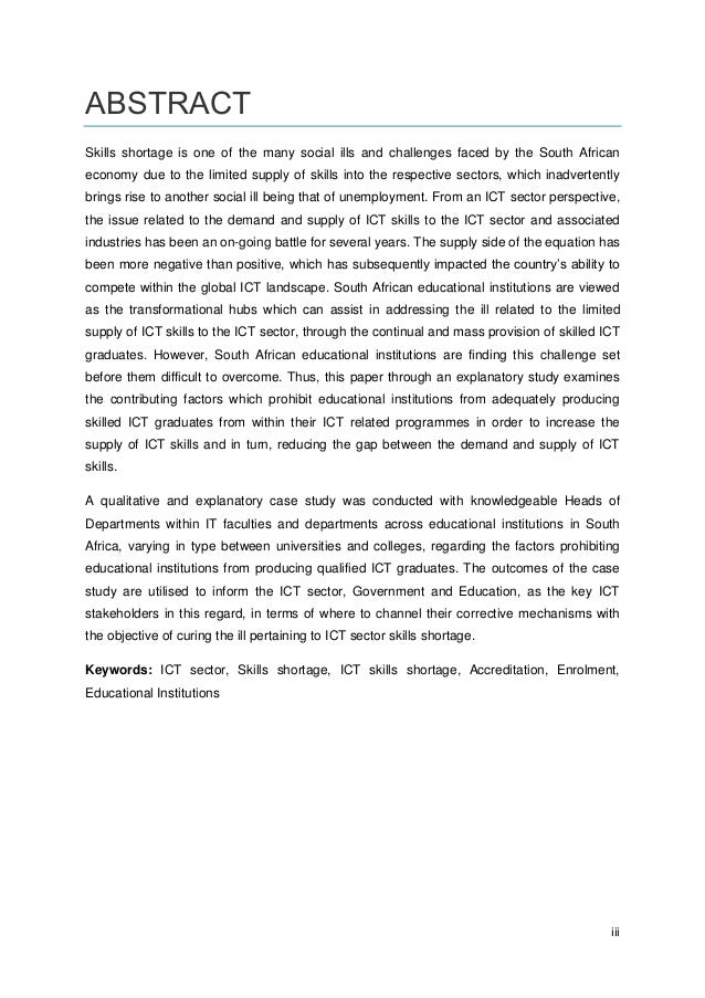 mini dissertation mit 840 ict skills shortage supply and demand mini mini dissertation mit 840 ict skills shortage supply and demand mini