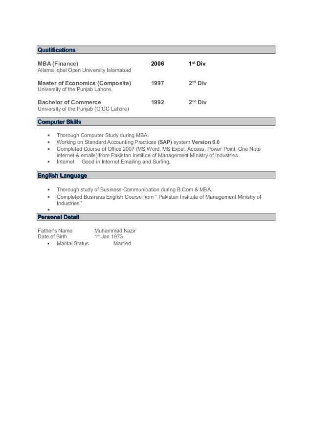Curriculum vitae format in word picture