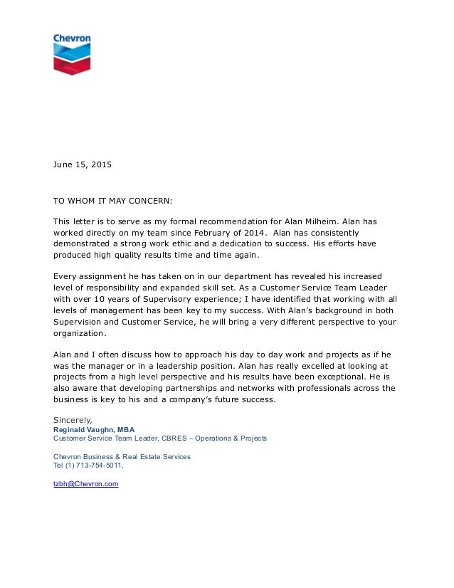 alanrecomendation chevron contract chevron customer service