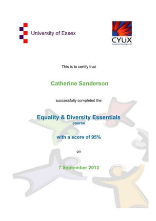Equality  Diversity Certificate