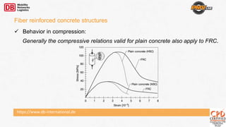 https://www.db-international.de
 Behavior in compression:
Generally the compressive relations valid for plain concrete also apply to FRC.
Fiber reinforced concrete structures
 