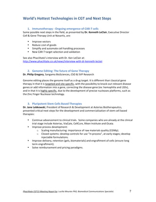 !"#$%&%'#'()*+,-.)/(('%01)2(345')678)9:$%&%#)/4:5%(;)!"<=)>%4?(@%$#&)*4??:0%$#'%40;)A3($%#&%;'B))))))))))))))))))))))))))))))O!
Q3/&,D@)R3''(@').($"+3&3L%(@)%+)*-.)#+,)S(T')G'(0@)
%
8O Y554+3'"(/#01)V)h+L3%+L)(5(/L(+$()3B)*C:V.)$(&&@)
A6>;%<6224M@;%(;N0%20;<2%4(%03;%L4;@.,%'2%<*;2;(0;.%M+%A/O)i(++('")=(*&#%/,%TN;?)04O;%74*;?06*%
8;@@%_%-;(;%F3;*'<+%U(40%'0%Z6O'*042,%'*;G%
• :><*6O;%O;?06*2%
• Q;.)?;%?620%6L%566.2%
• A4><@4L+%'(.%')06>'0;%?;@@%3'(.@4(5%<*6?;22;2%
• Z;B%8WQ#F%0'*5;0%2;@;?046(%'(.%O'@4.'046(%
A;;%'@26%S3'?4@40'0;h2%4(0;*O4;B%B403%7*9%m;(%I;8@'4*%'0G%
300<GDDBBB9<3'?4@40'0;9?69)CD(;B2D4(0;*O4;B#B403#.*#C;((;03#@;?@'4*%
%
6O -(+35()^,%'%+L<)."()B4'4/()3B)-(+()."(/#01)
A/O)!"%&%0)-/(L3/1,%A'(5'>6%=46A?4;(?;2,%8A]%_%AS%Q;2;'*?3%
-;(6>;%;.404(5%<@'?;2%03;%5;(6>;%402;@L%'2%'%.*)5%0'*5;09%:0%42%.4LL;*;(0%03'(%?@'224?'@%5;(;%
03;*'<+%4(%03'0%40%42%0'*5;0;.%'(.%240;#2<;?4L4?,%B403%03;%<6224M4@40+%06%C(6?C#6)0%*;@;O'(0%.42;'2;%
5;(;2%6*%'..%4(L6*>'046(%4(06%'%5;(;,%?6**;?04(5%03;%.42;'2;%5;(;%Y;NG%3;>6<34@4'%'(.%IA72[,%
'(.%4(%03'0%40%42%3453@+%2<;?4L4?,%.);%06%03;%.;O;@6<>;(0%6L%<*;?42;%()?@;'2;2%<@'0L6*>2,%2)?3%'2%
03;%t4(?%R4(5;*%Z)?@;'2;%0;?3(6@65+9%
%
PO !&4/%03'(+')G'(5)*(&&@)a#@(,)."(/#0%(@)
A/O)f#+()=(;b3[@b%,%S*;24.;(0%6L%Q;2;'*?3%_%7;O;@6<>;(0%'0%W20;*4'2%=4603;*'<;)04?2,%
<*;2;(0;.%?*404?'@%(;N0%20;<2%L6*%03;%.;O;@6<>;(0%'(.%?6>>;*?4'@4^'046(%6L%20;>%?;@@%M'2;.%
03;*'<4;2G%
• 86(04();%'.O'(?;>;(0%06%?@4(4?'@%0*4'@29%%A6>;%?6><'(4;2%B36%'*;%'@*;'.+%'0%03;%?@4(4?'@%
0*4'@%20'5;%4(?@).;%W20;*4'2,%4'8+0;,%8;@@8)*;,%Q4C;(%:(2040)0;%'(.%]?'0'9%
• :><*6O;%<*6?;22%.;O;@6<>;(0G%%
o A?'@4(5%>'()L'?0)*4(5G%4><6*0'(?;%6L%*'B%>'0;*4'@2%X)'@40+%Y8-J<[9%
o 8@62;.%2+20;>2G%.;O;@6<%?6(0*6@2%L6*%)2;%f4(%<*6?;22g,%'0%;'*@+%20'5;2E%.;O;@6<%
4(P;?0'M@;%L6*>)@'046(29%
• :><*6O;%.;@4O;*+,%*;0;(046(%Y5;@2,%M46>'0;*4'@2[%'(.%;(5*'L0>;(0%6L%?;@@2%Y;(2)*;%@6(5%
0;*>%;(5*'L0>;(0[9%
• A6@O;%*;4>M)*2;>;(0%'(.%<*4?4(5%<'*'.45>29%
%
%
 