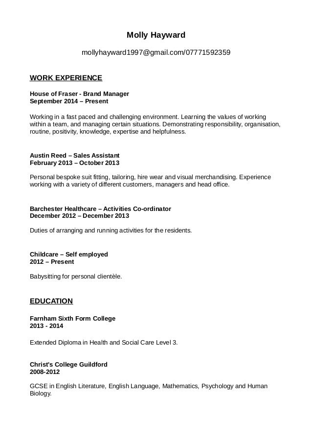 Mollys Cv