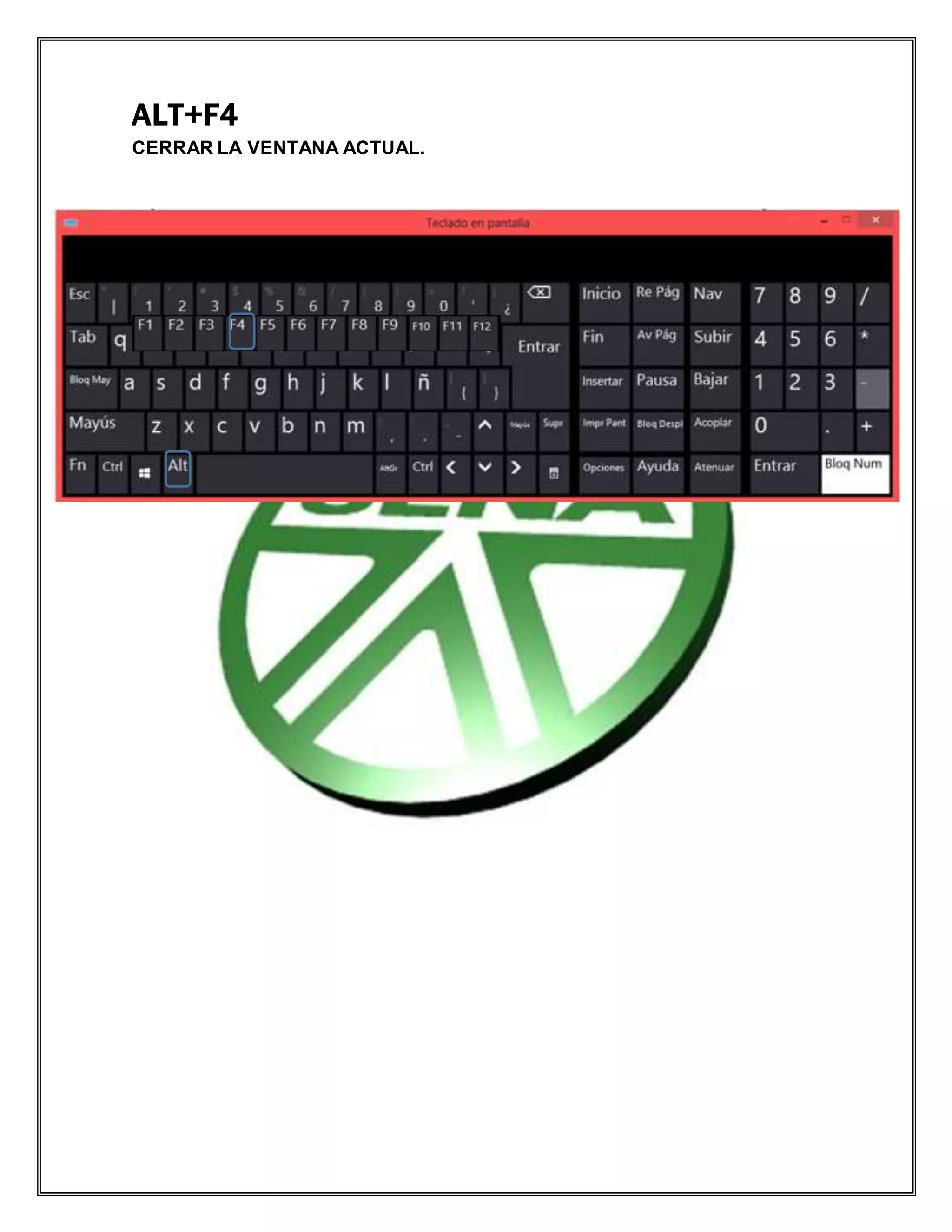 ALT+F4
CERRAR LA VENTANA ACTUAL.
 