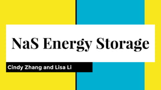 NaS Energy Storage
Cindy Zhang and Lisa Li
 