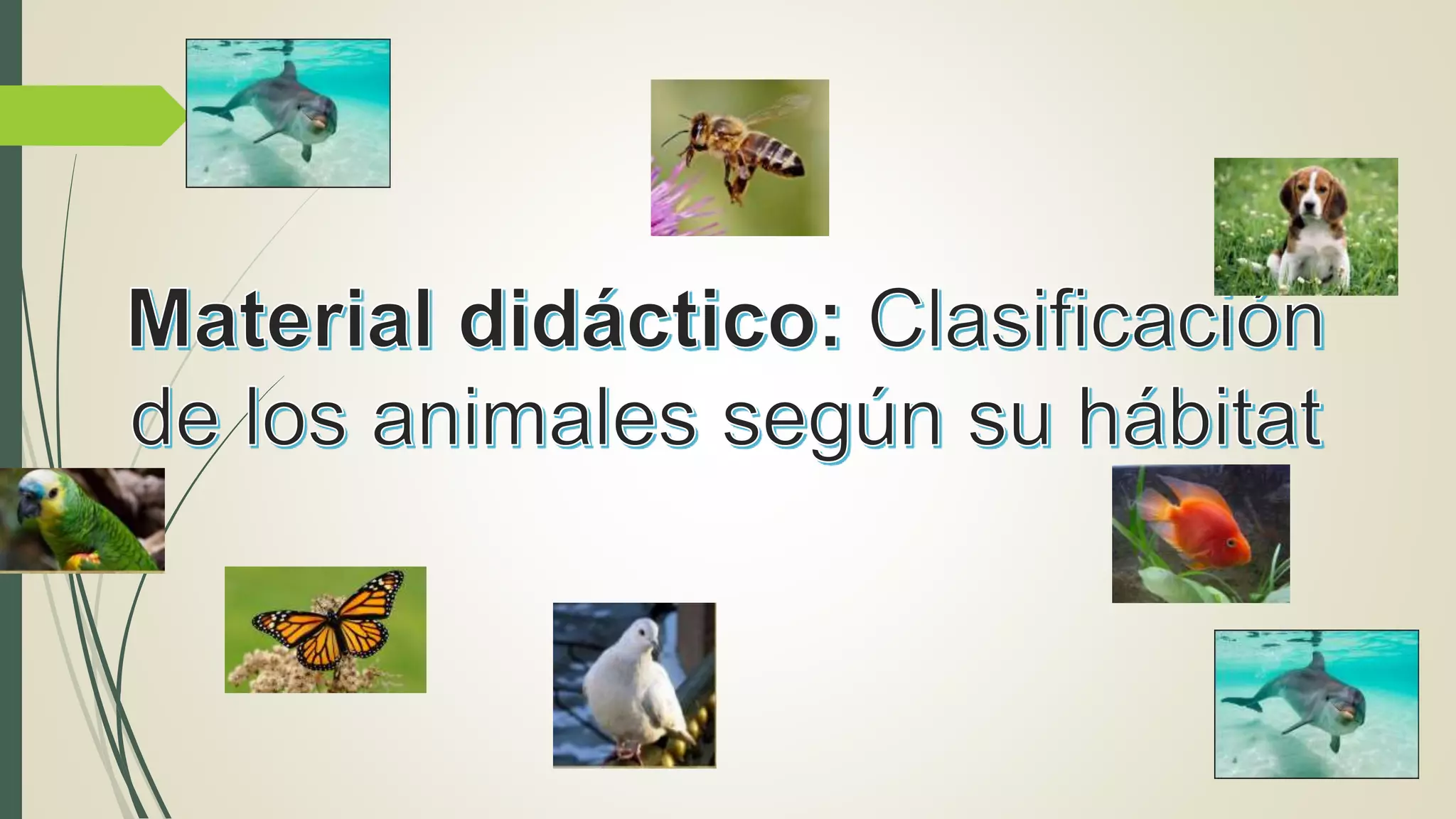 Material didáctico: Clasificación de los animales según su hábitat | PPTX