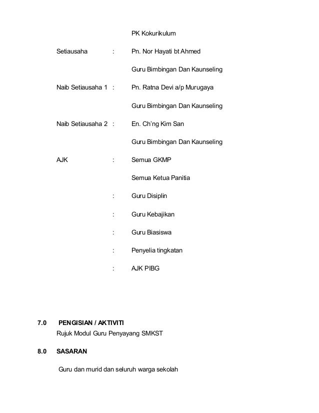 kertas kerja guru penyayang