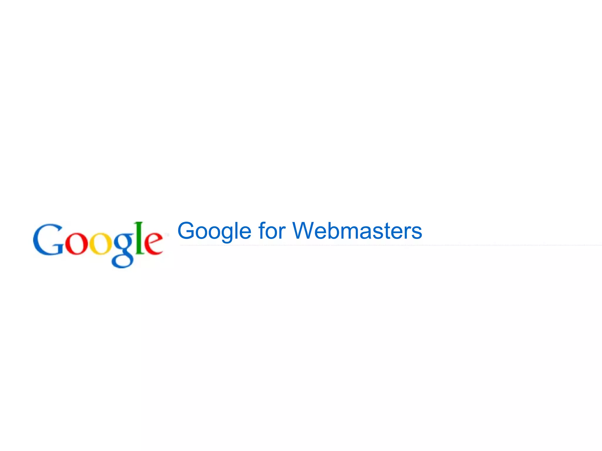 Google for Webmasters 