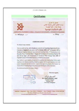 Ali Alobaidi Certificates