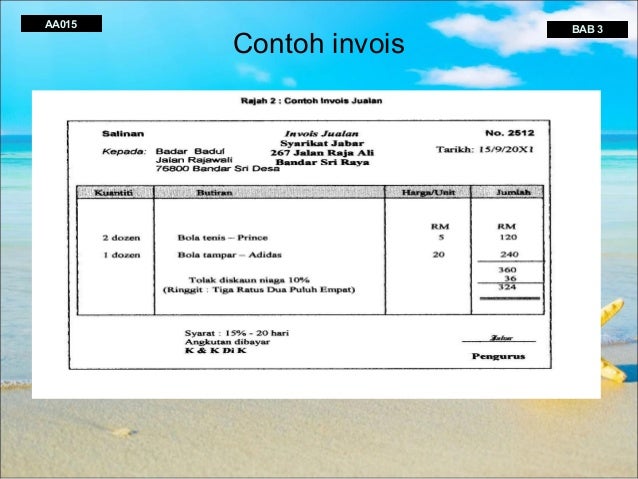 Contoh Invois Jualan - Contoh SR