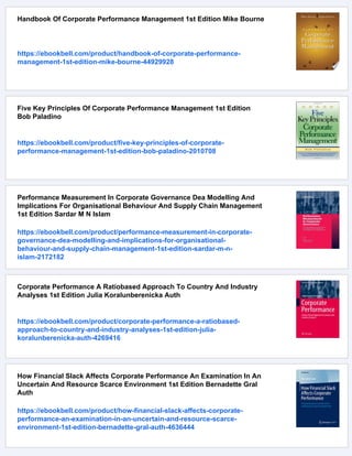 Corporate Performance Management How To Build A Better Organization ...