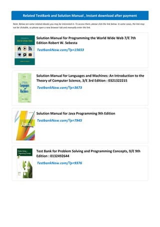 Comprehensive Solution Manual for Concepts of Programming Languages ...
