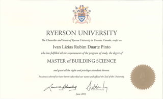 Master of Building Science Degree