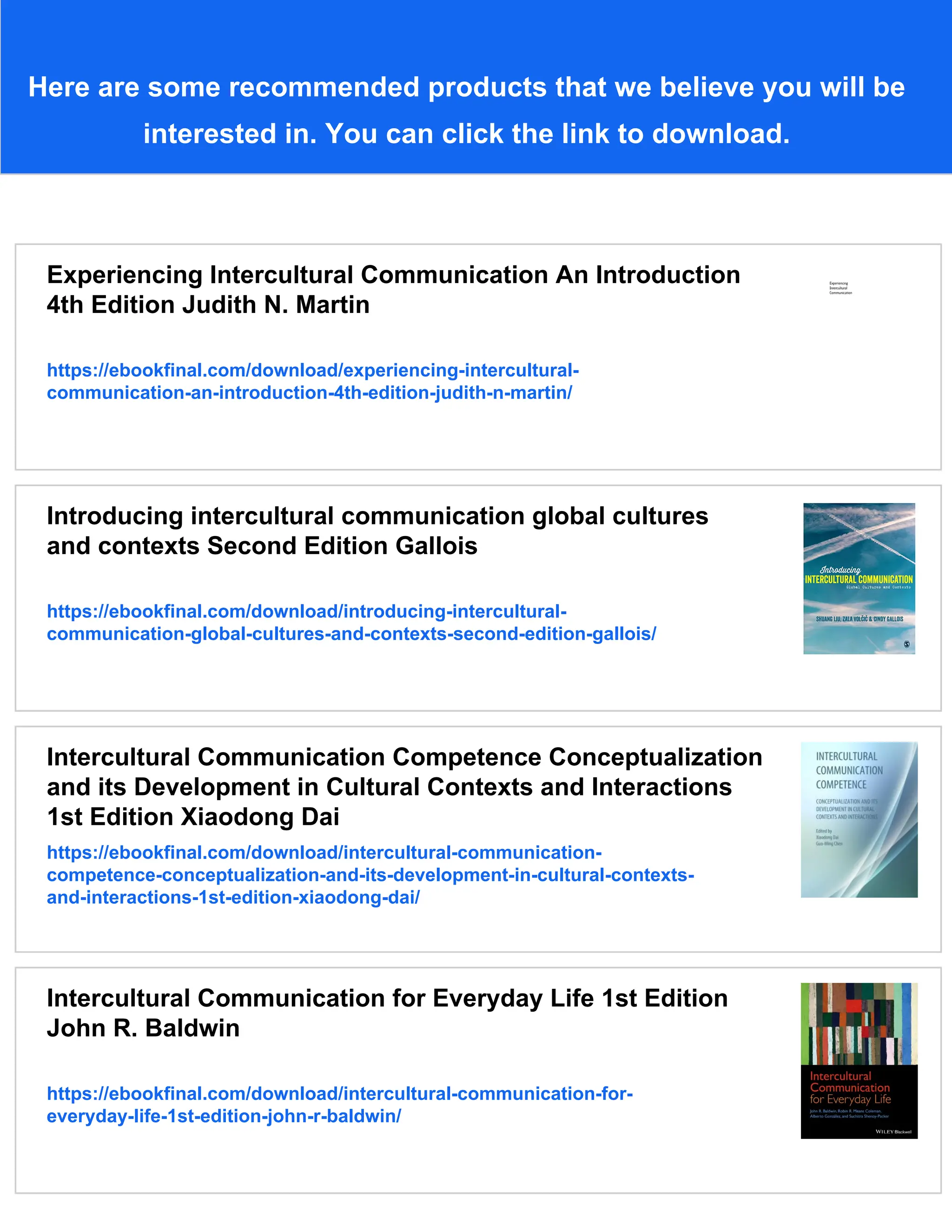 Intercultural Communication in Contexts 5th Edition Judith Martin