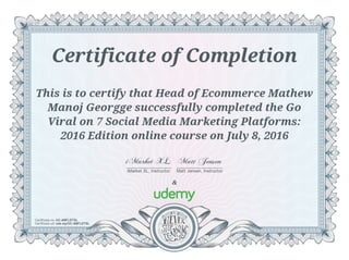 Go Viral certificate