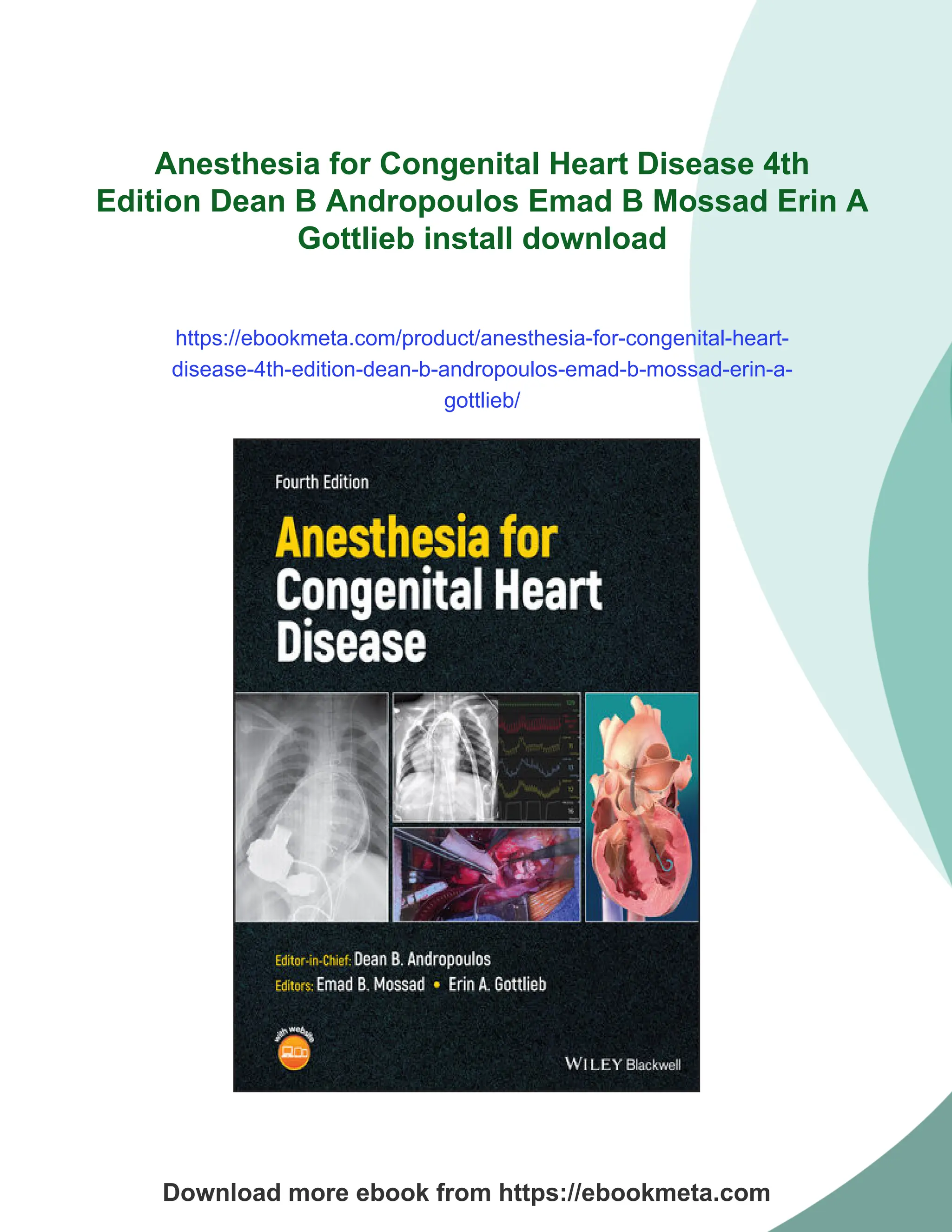 Anesthesia for Congenital Heart Disease 4th Edition Dean B